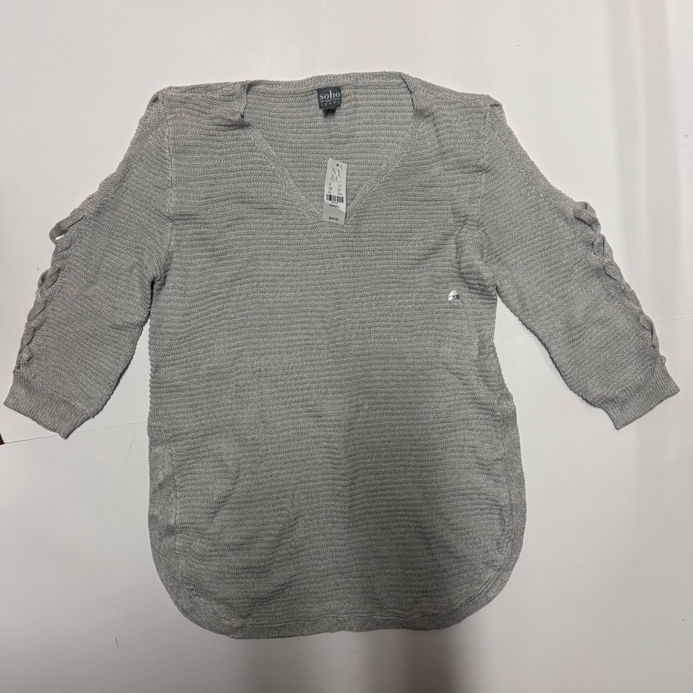 Soho Gray V-Neck Sweater